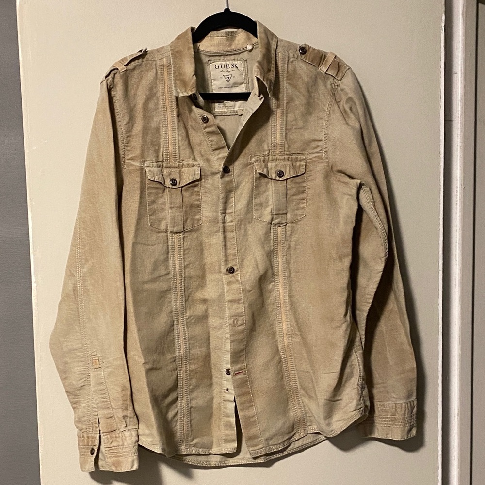 Guess Beige Men's Lightweight Shirt L